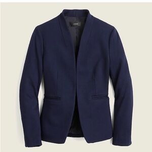 J.Crew Navy Going Out Blazer in Stretch Twill Open Front sz 0